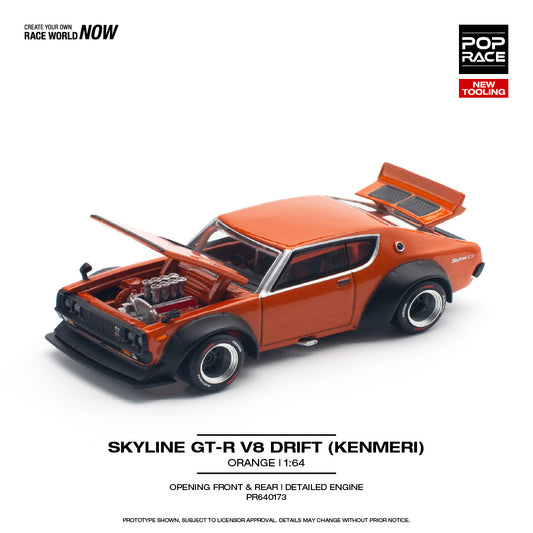 (Pre-Order) POP Race - Skyline GT-R V8 Drift (Kenmeri) Orange