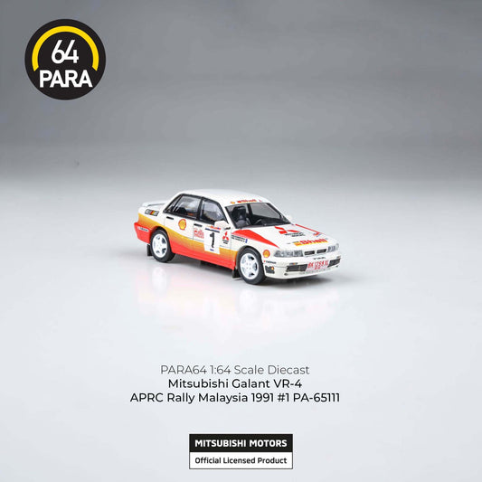 Para64 1:64 Mitsubishi Galant VR-4 APRC Rally Malaysia diecast model car. Front