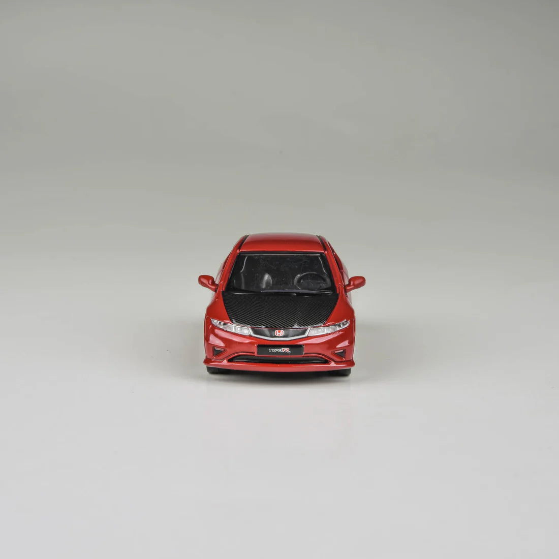 PARA64 1:64 Honda Civic Type R FN2 Euro Milano Red with carbon hood diecast model. Front
