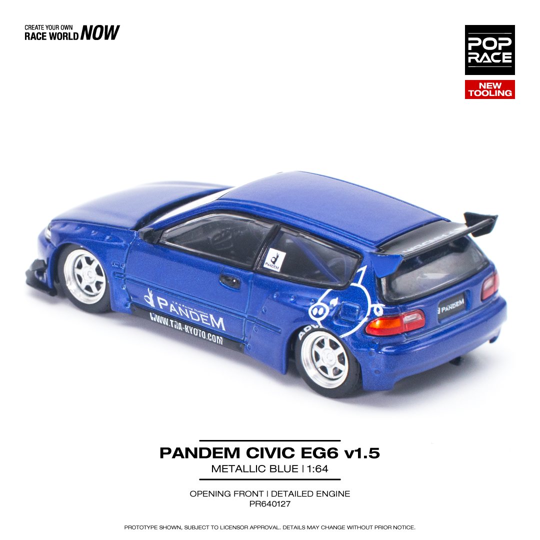 (Pre-Order) POP Race - Honda Pandem Civic EG6 v1.5 Metallic Blue