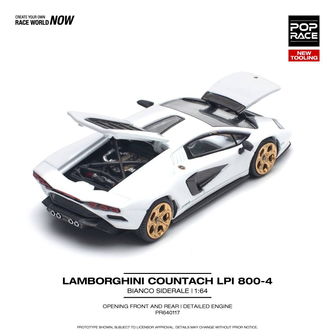 (Pre-Order) POP Race - Lamborghini Countach LPI 800-4 Bianco Siderale