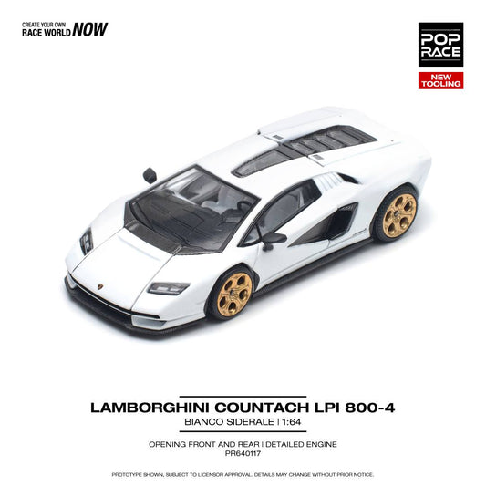 (Pre-Order) POP Race - Lamborghini Countach LPI 800-4 Bianco Siderale