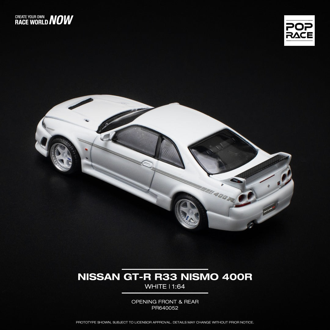 (Pre-Order) POP Race - Nissan GT-R R33 Nismo 400R White