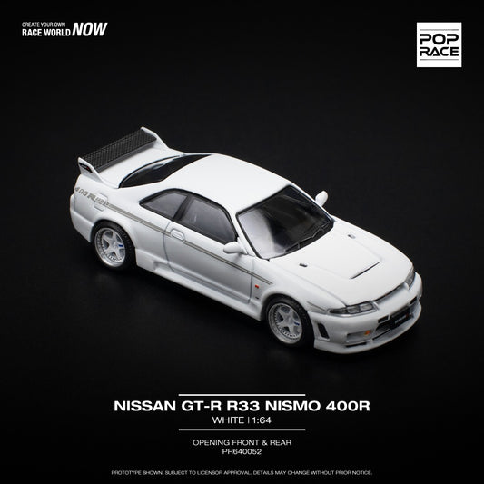 (Pre-Order) POP Race - Nissan GT-R R33 Nismo 400R White