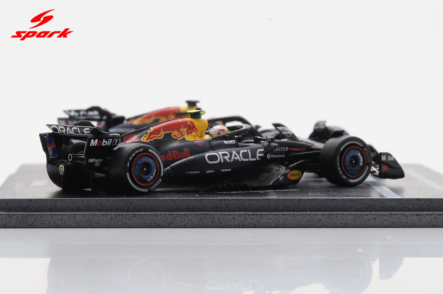 Sparky Oracle Red Bull Racing RB21 Max Verstappen and Yuki Tsunoda Abu Dhabi GP 2025.
