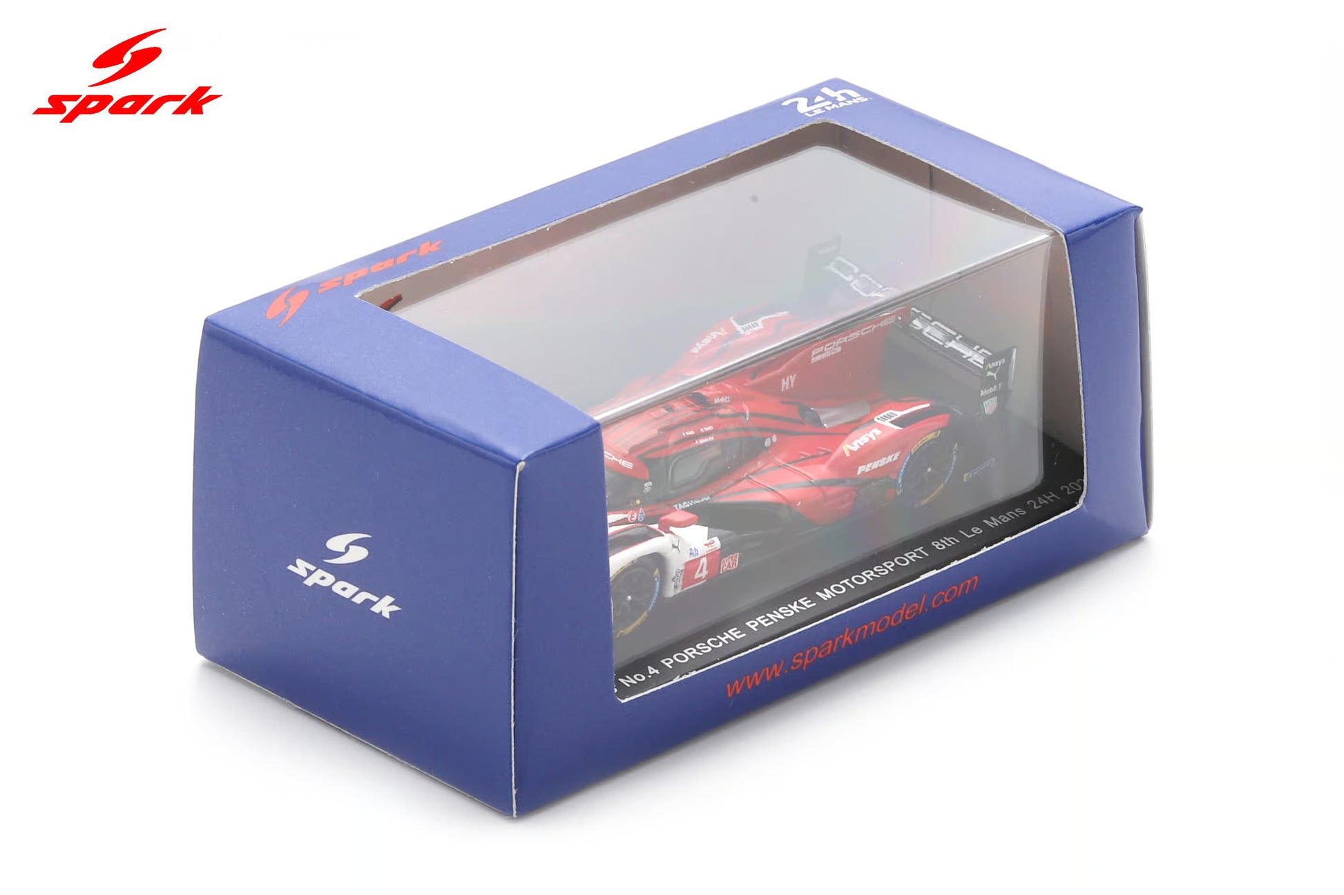 Sparky Porsche 963 No. 4 Porsche Penske Motorsport Le Mans 2025 in acrylic display case.