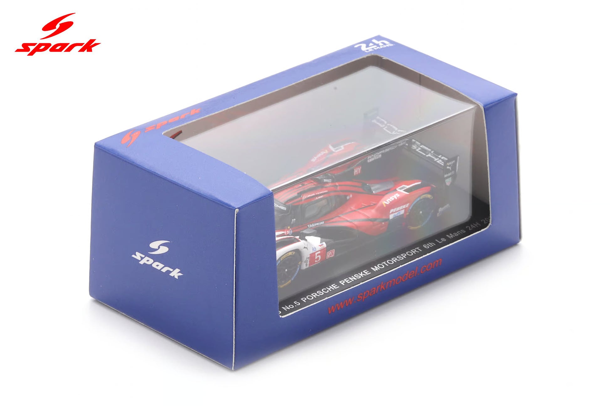 Sparky Porsche 963 No. 5 Porsche Penske Motorsport Le Mans 2025 in acrylic display case.