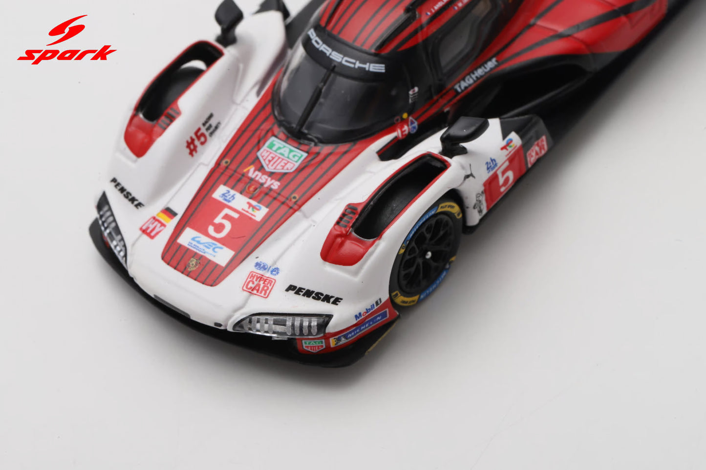 Sparky Porsche 963 No. 5 Porsche Penske Motorsport Le Mans 2025 in acrylic display case.