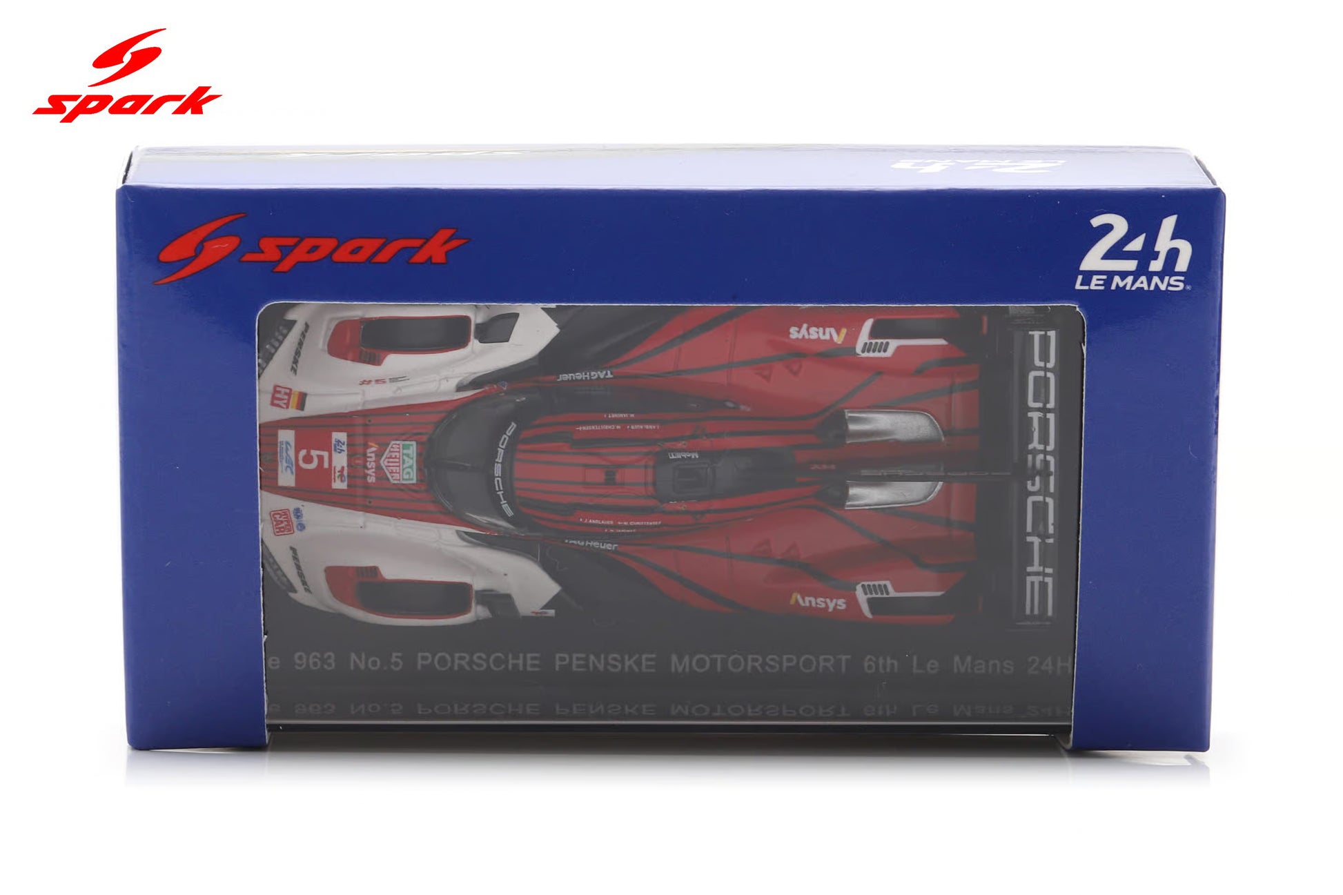 Sparky Porsche 963 No. 5 Porsche Penske Motorsport Le Mans 2025 in acrylic display case.