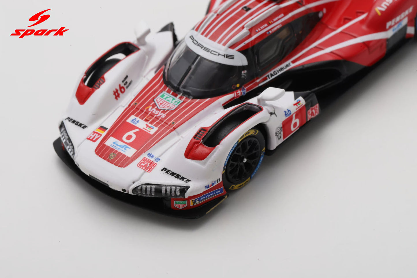 Sparky Porsche 963 No. 6 Porsche Penske Motorsport 2nd place Le Mans 2025 in acrylic display case.