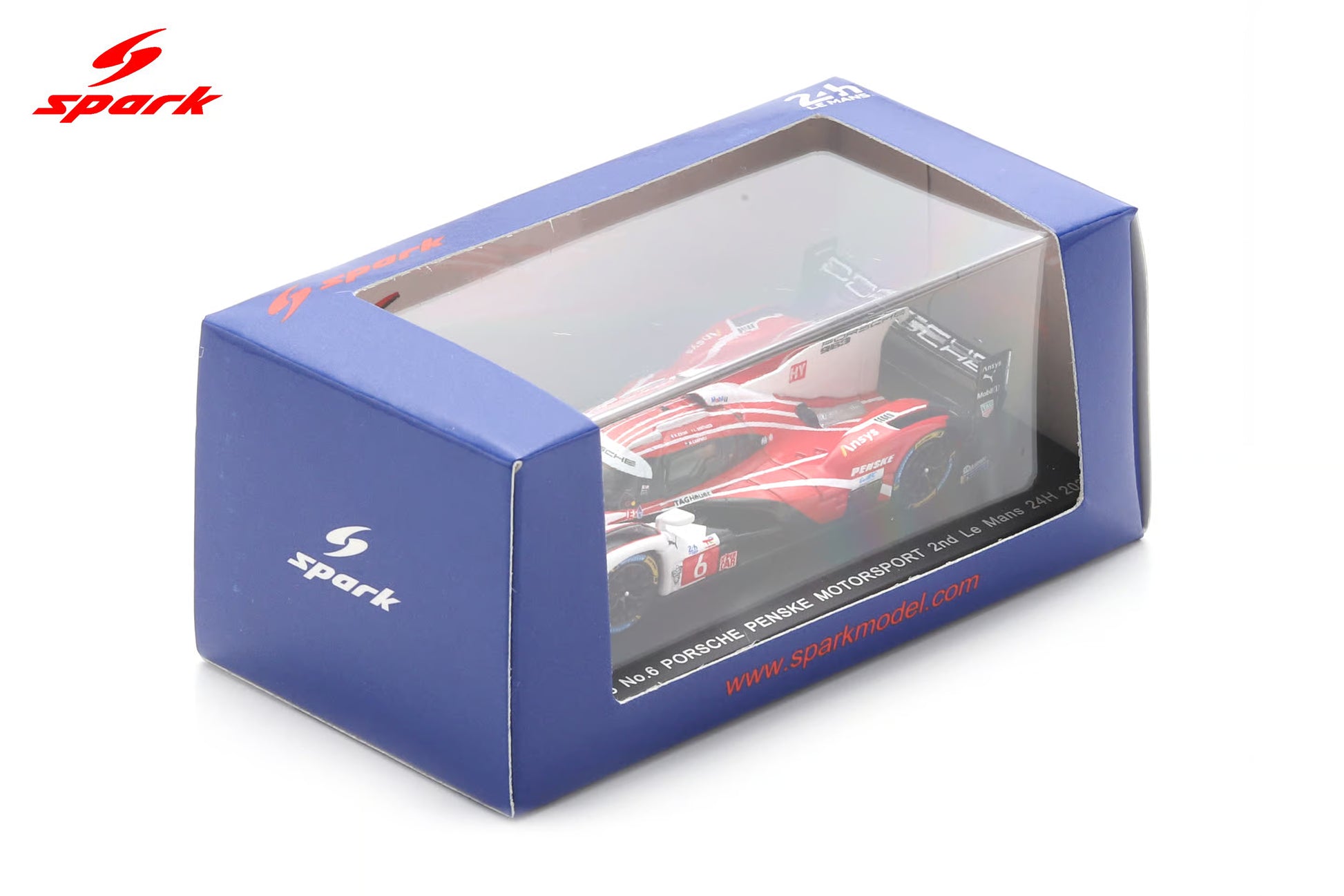 Sparky Porsche 963 No. 6 Porsche Penske Motorsport 2nd place Le Mans 2025 in acrylic display case.