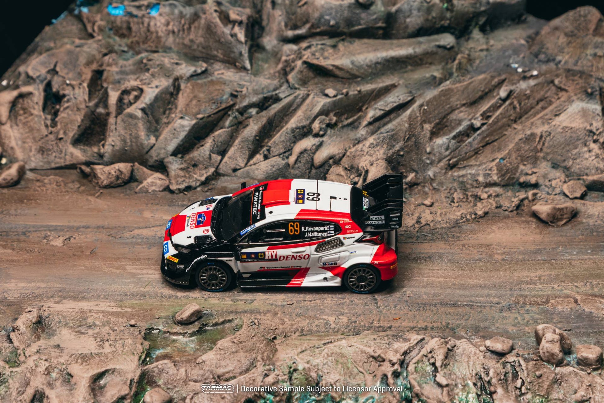 Tarmac Works Toyota GR Yaris Rally1 Hybrid #69 Central European Rally from the Hobby64 series. Side