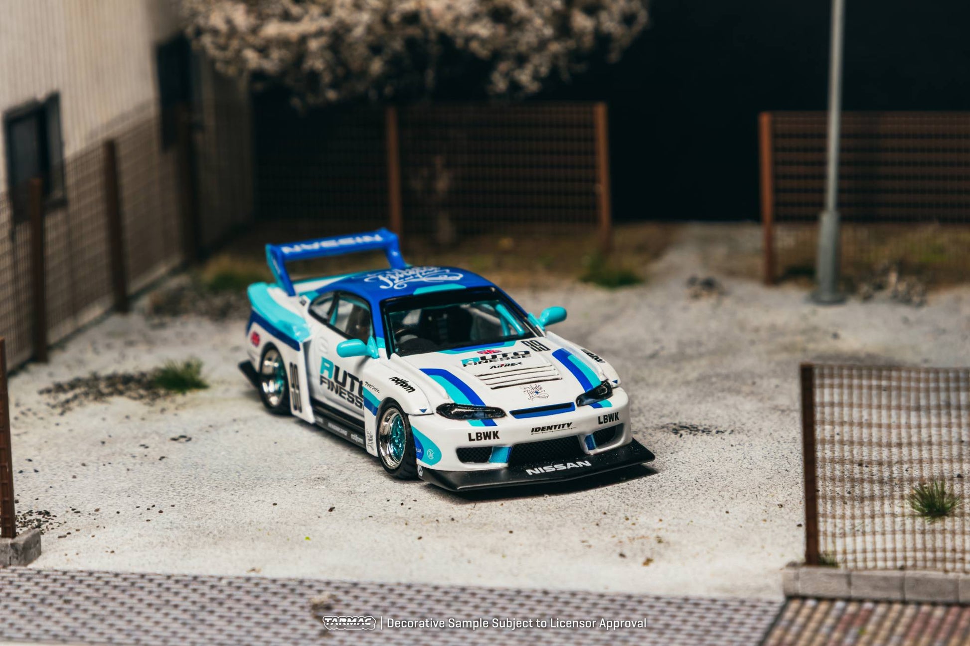 Tarmac Works Nissan Silvia S15 LB Super Silhouette Auto Finesse from the Hobby64 collection. Front