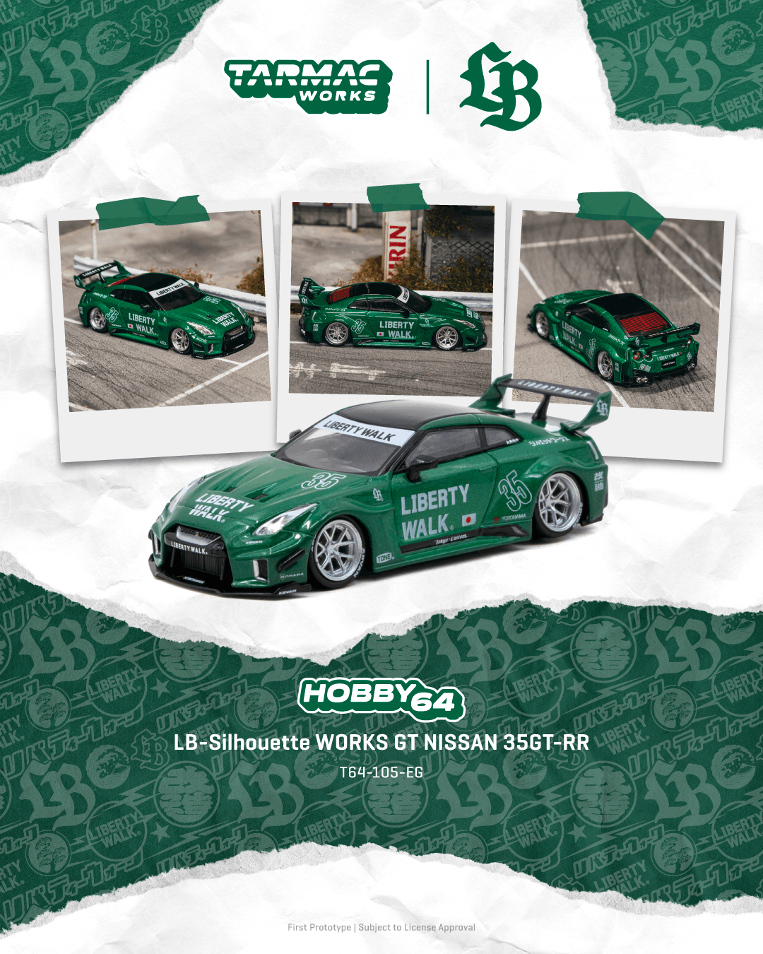 Tarmac Works Hobby64 Nissan GT-R R35 LB Super Silhouette.