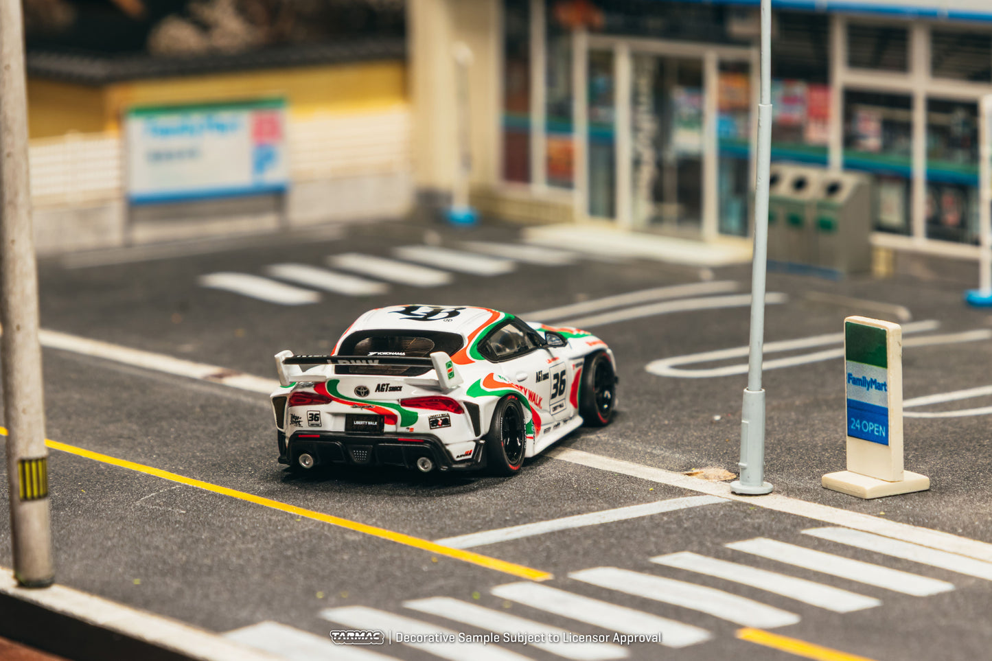 Tarmac Works 2024 Toyota Supra A90 LB-Works Castrol Tribute in 1:64 scale.
