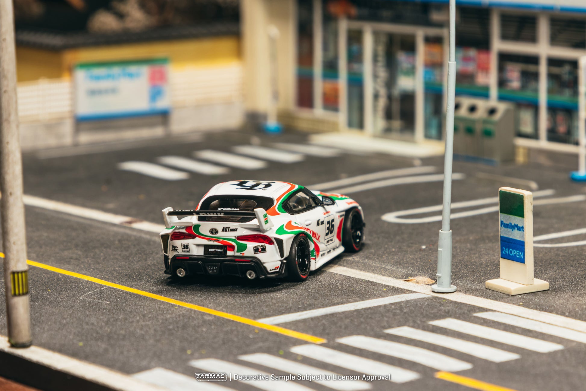 Tarmac Works 2024 Toyota Supra A90 LB-Works Castrol Tribute in 1:64 scale.