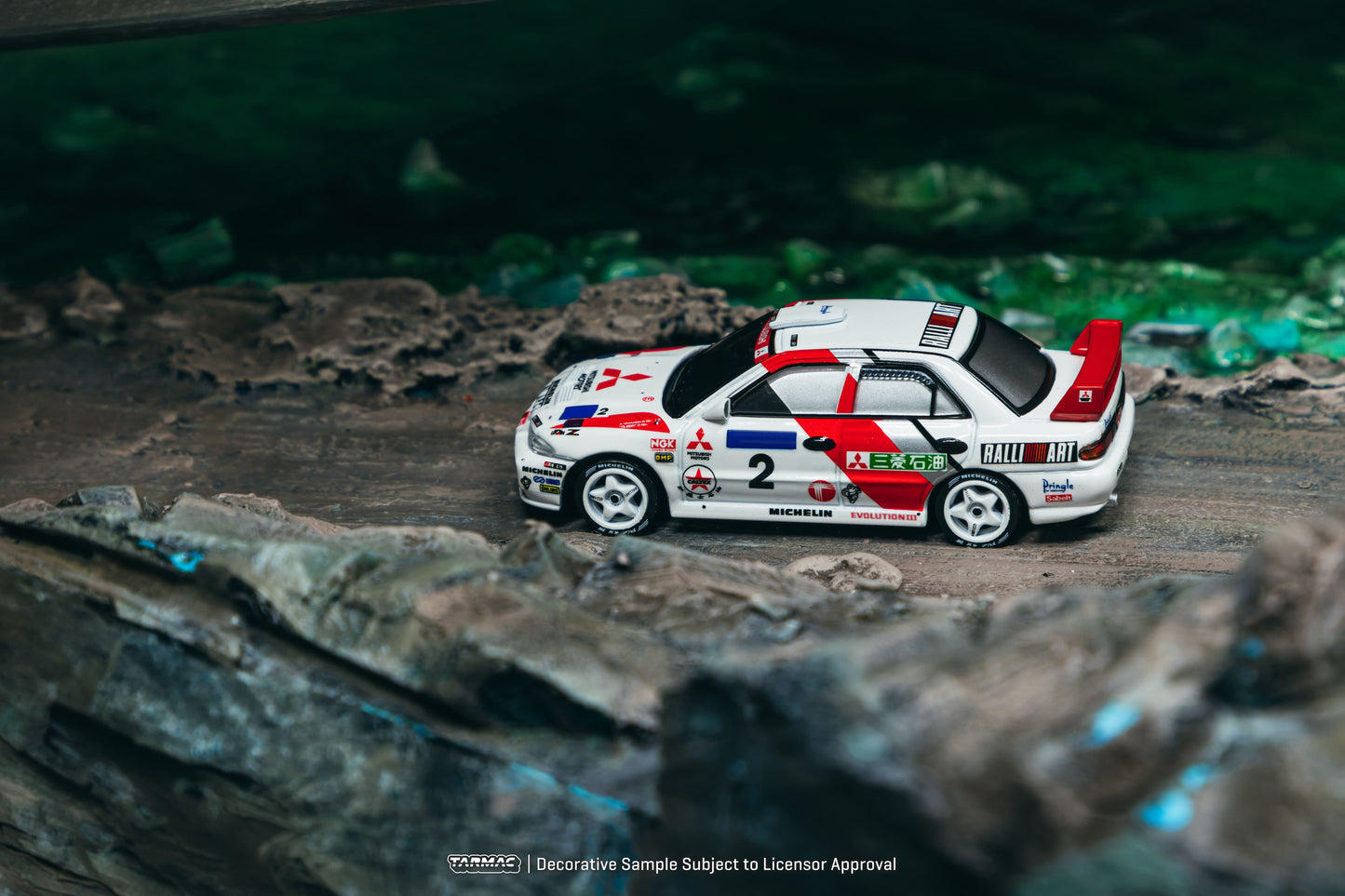 Tarmac Works Mitsubishi Lancer Evolution III #2 Hong Kong–Beijing Rally winner from the Global64 series. Side