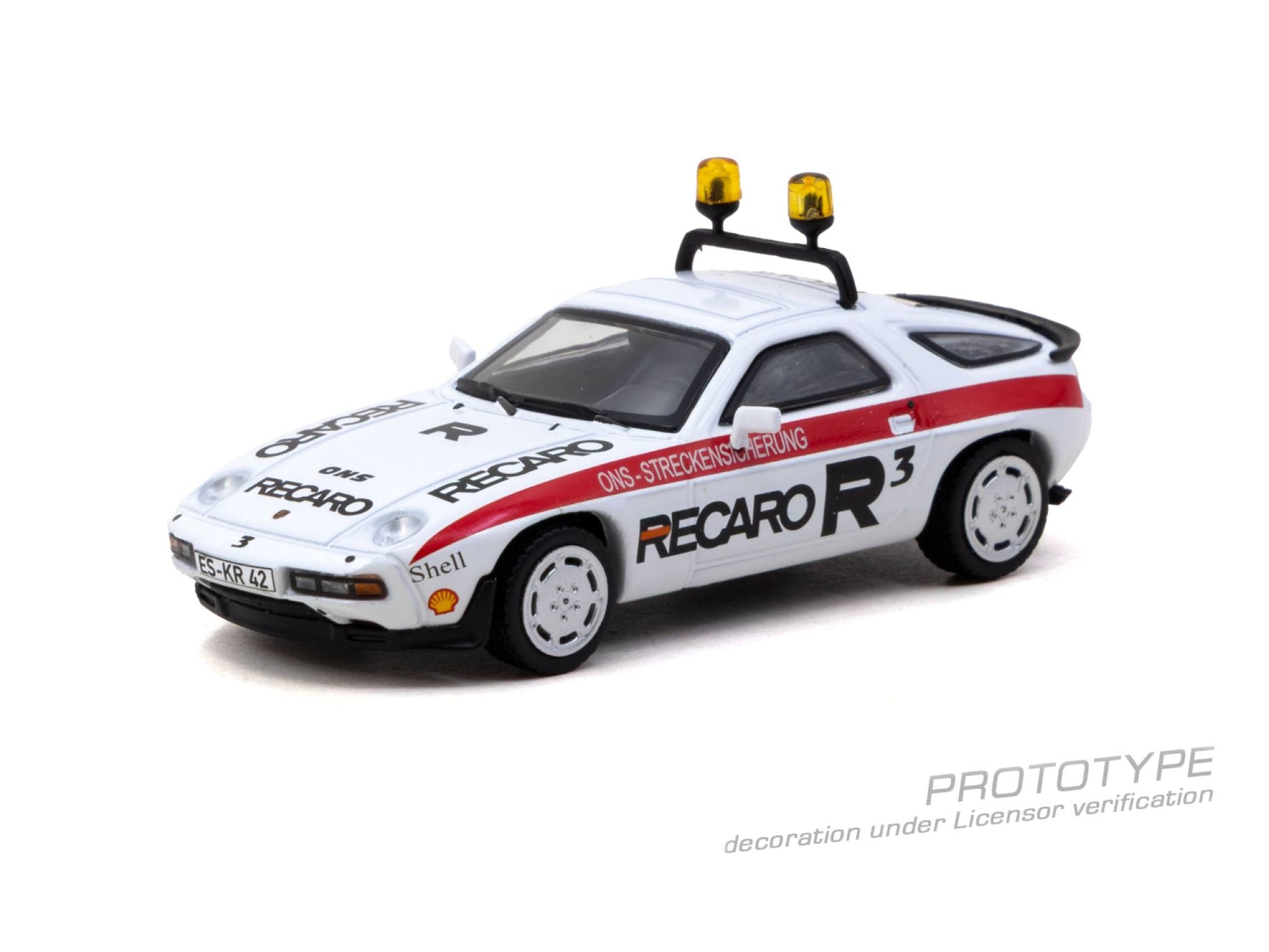 Tarmac Works 1:64 Porsche 928 S safety car white red ONS livery diecast model