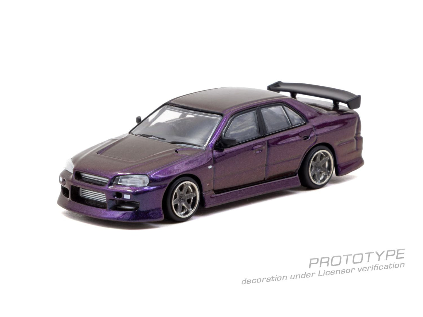 Tarmac Works Nissan Skyline ER34 URAS in Midnight Purple from the Global64 collection.