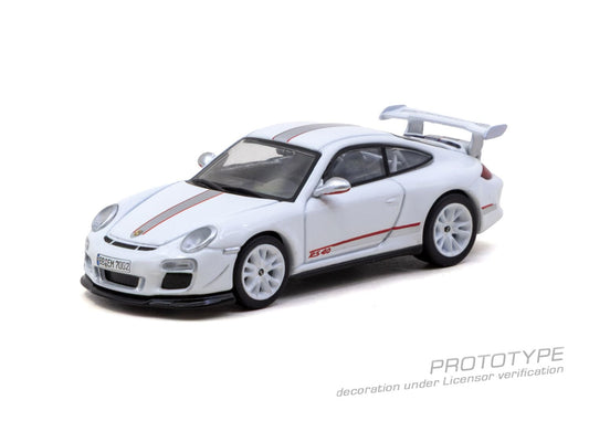 Tarmac Works Porsche 911 997 GT3 RS in white from the Global64 series.