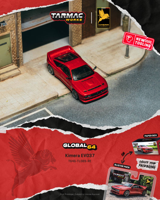 Tarmac Works 2021 Kimera EVO37 in red from the Global64 series.