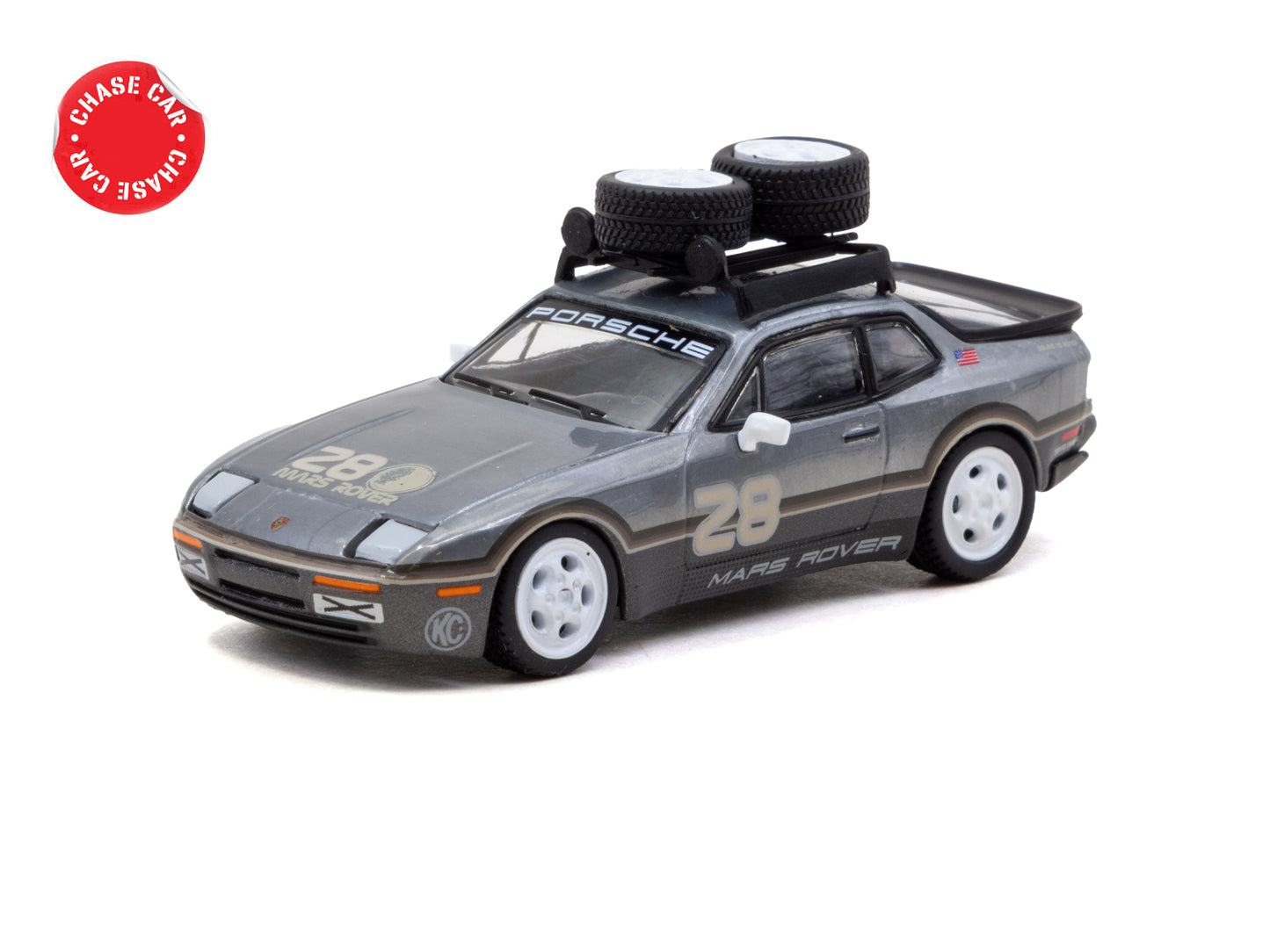 Limited edition Tarmac Works Porsche Mars Rover 944 x GRAMS #28 in grey.