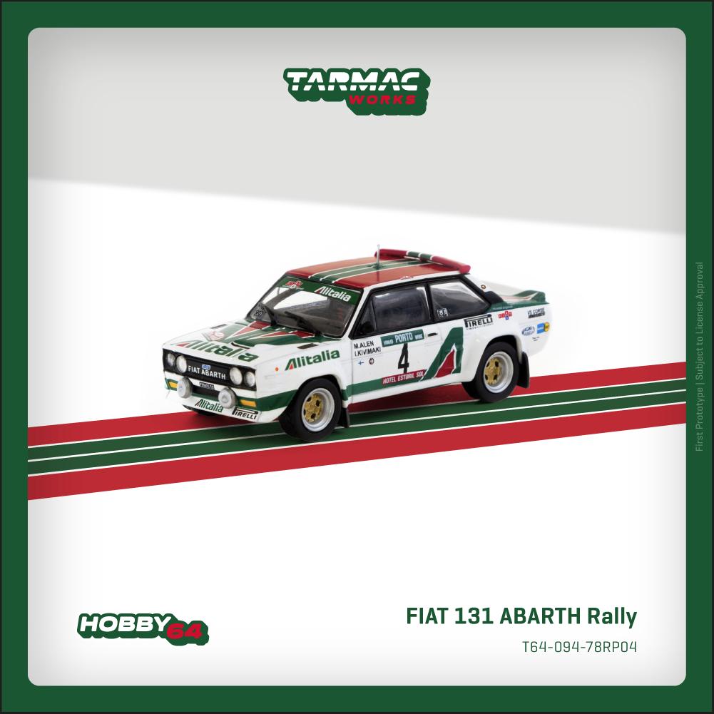 1:64 scale 1978 Fiat 131 Abarth Rally #4 – Rallye de Portugal winner by Tarmac Works.