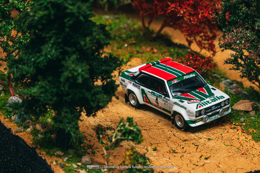 1:64 scale 1978 Fiat 131 Abarth Rally #4 – Rallye de Portugal winner by Tarmac Works. Top