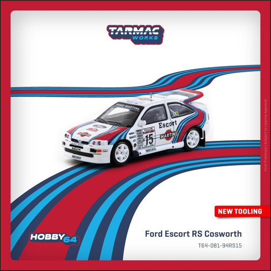 1:64 scale Ford Escort RS Cosworth #15 from 1994 WRC Rallye Sanremo by Tarmac Works.