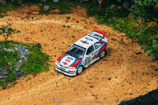 1:64 scale Ford Escort RS Cosworth #15 from 1994 WRC Rallye Sanremo by Tarmac Works. Top