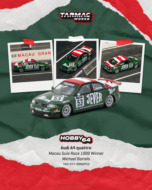 Tarmac Works Audi A4 B5 Quattro #53 Macau Guia Race winner 1:64 diecast