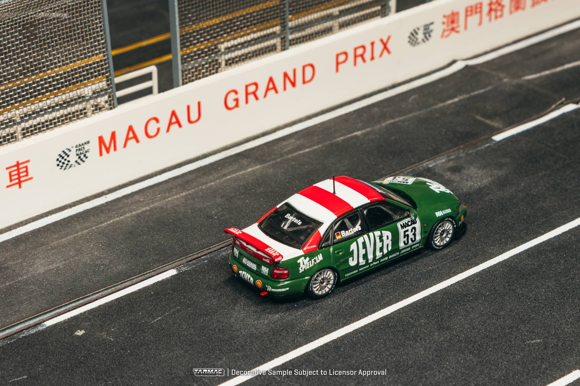 Tarmac Works Audi A4 B5 Quattro #53 Macau Guia Race winner 1:64 diecast. Top