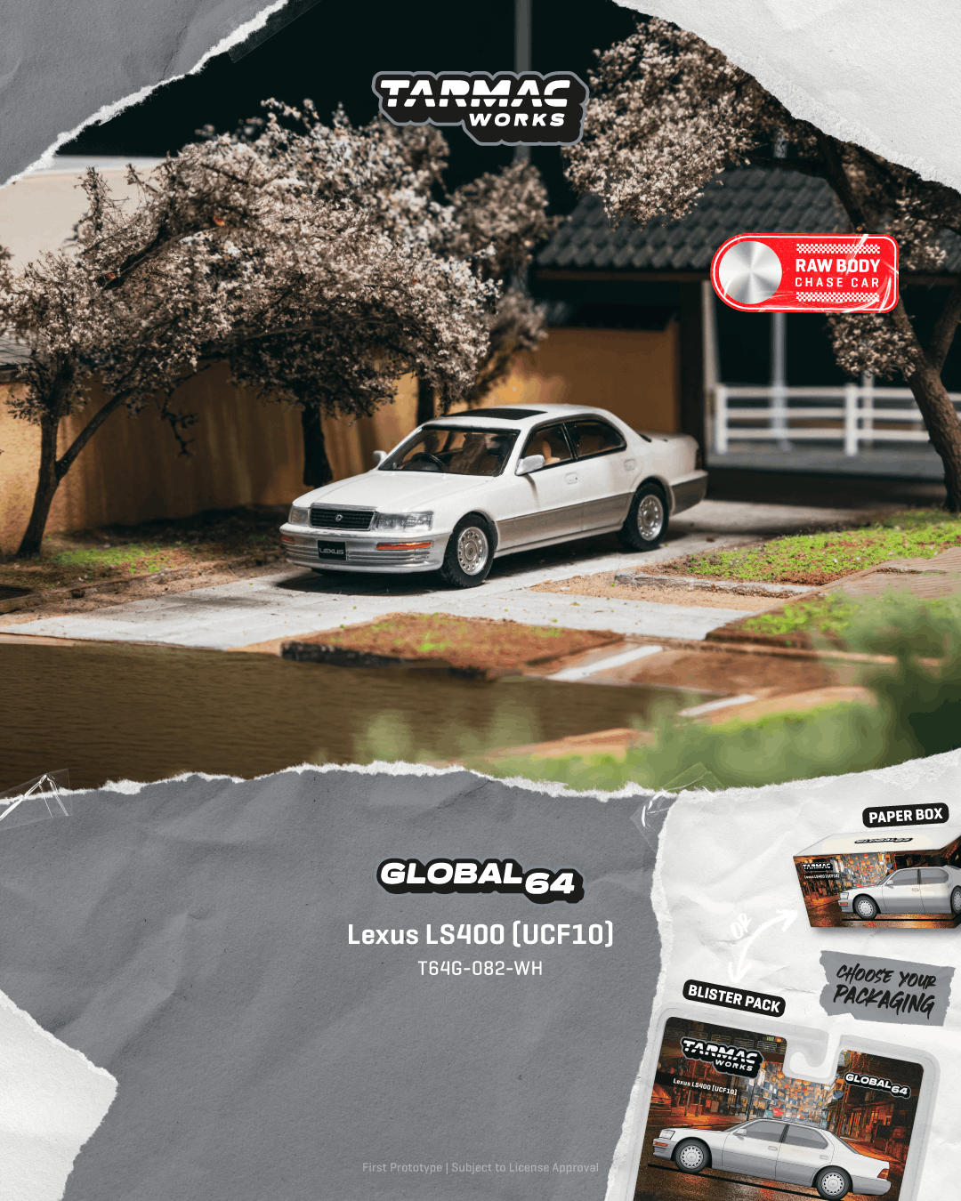 Tarmac Works Lexus LS400 UCF10 pearl white 2001 1:64 diecast sedan