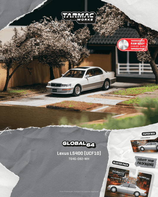 Tarmac Works Lexus LS400 UCF10 pearl white 2001 1:64 diecast sedan