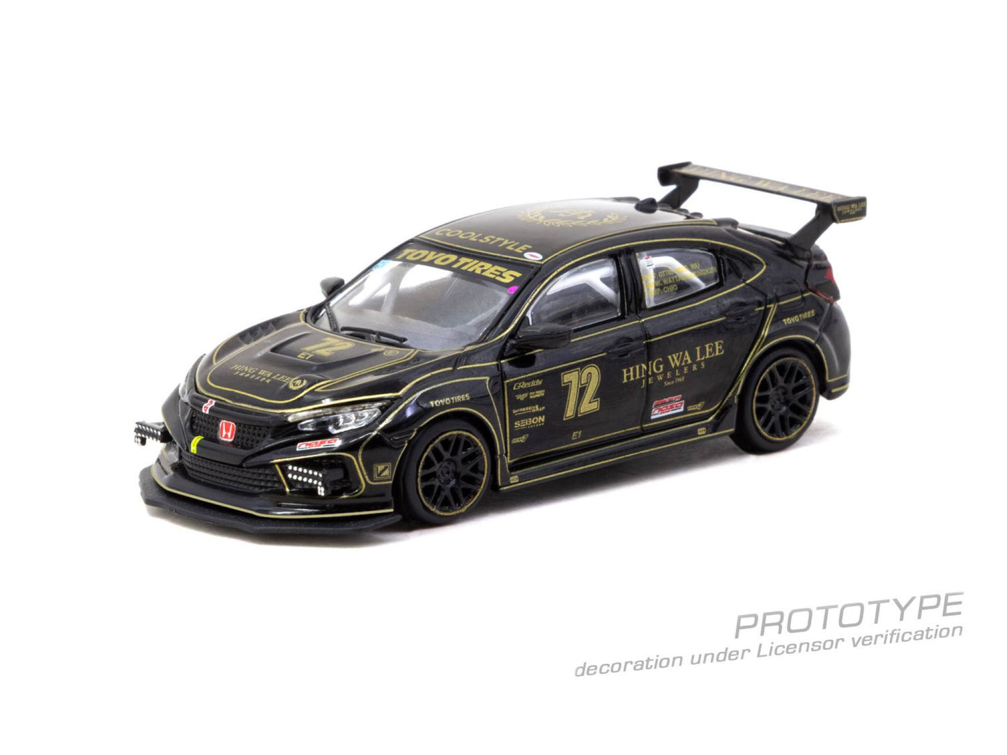 Tarmac Works 1:64 Honda Civic Type R FK8 2021 NASA endurance racing black diecast model
