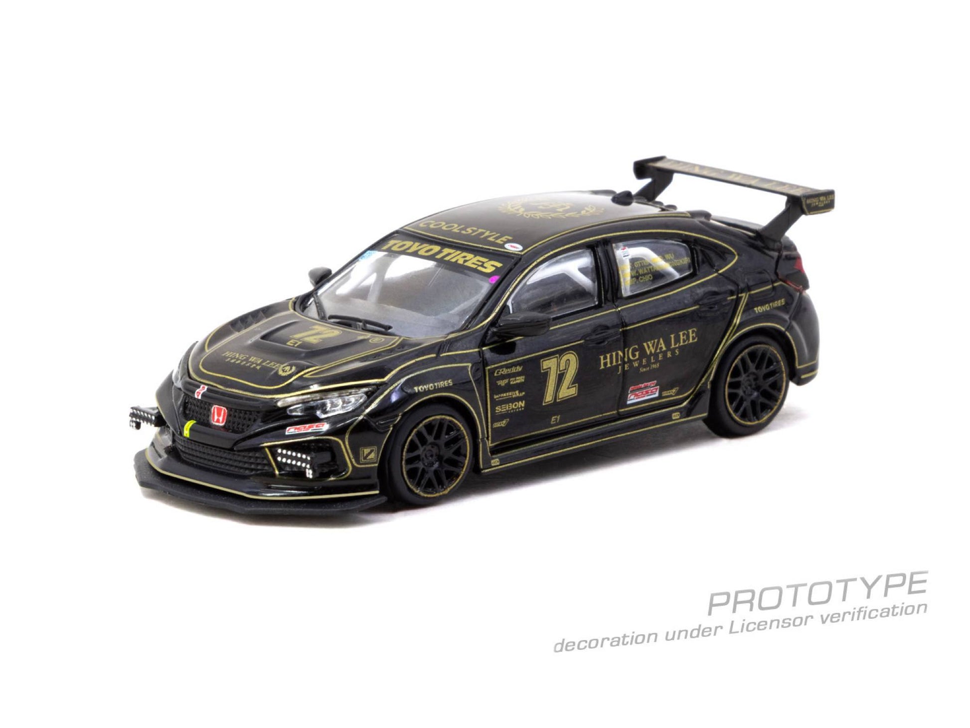 Tarmac Works 1:64 Honda Civic Type R FK8 2021 NASA endurance racing black diecast model