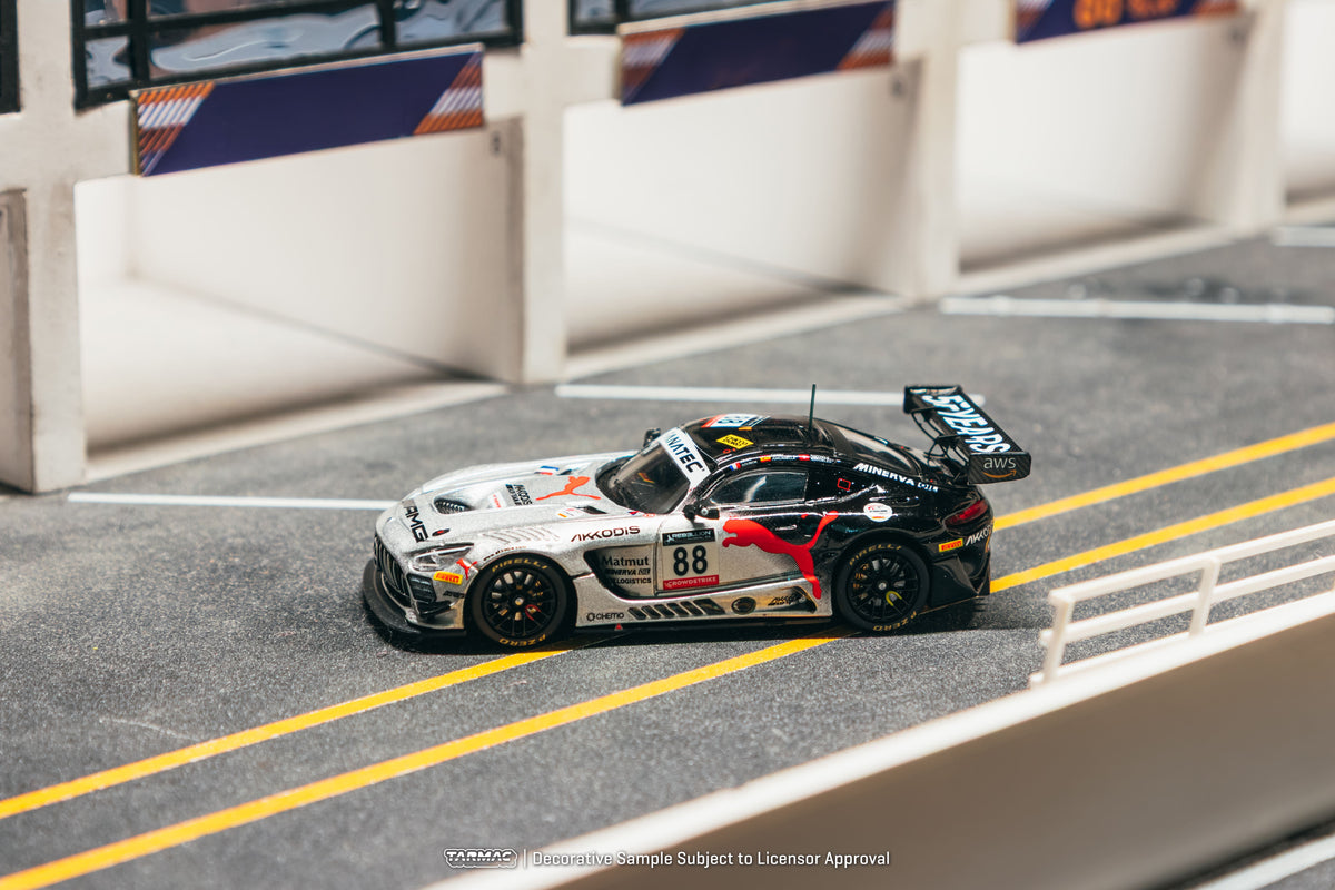 Tarmac Works 2022 Mercedes-AMG GT3 #88 Jules Gounon 24 Hours of Spa winner, a 1:64 Hobby64 model.