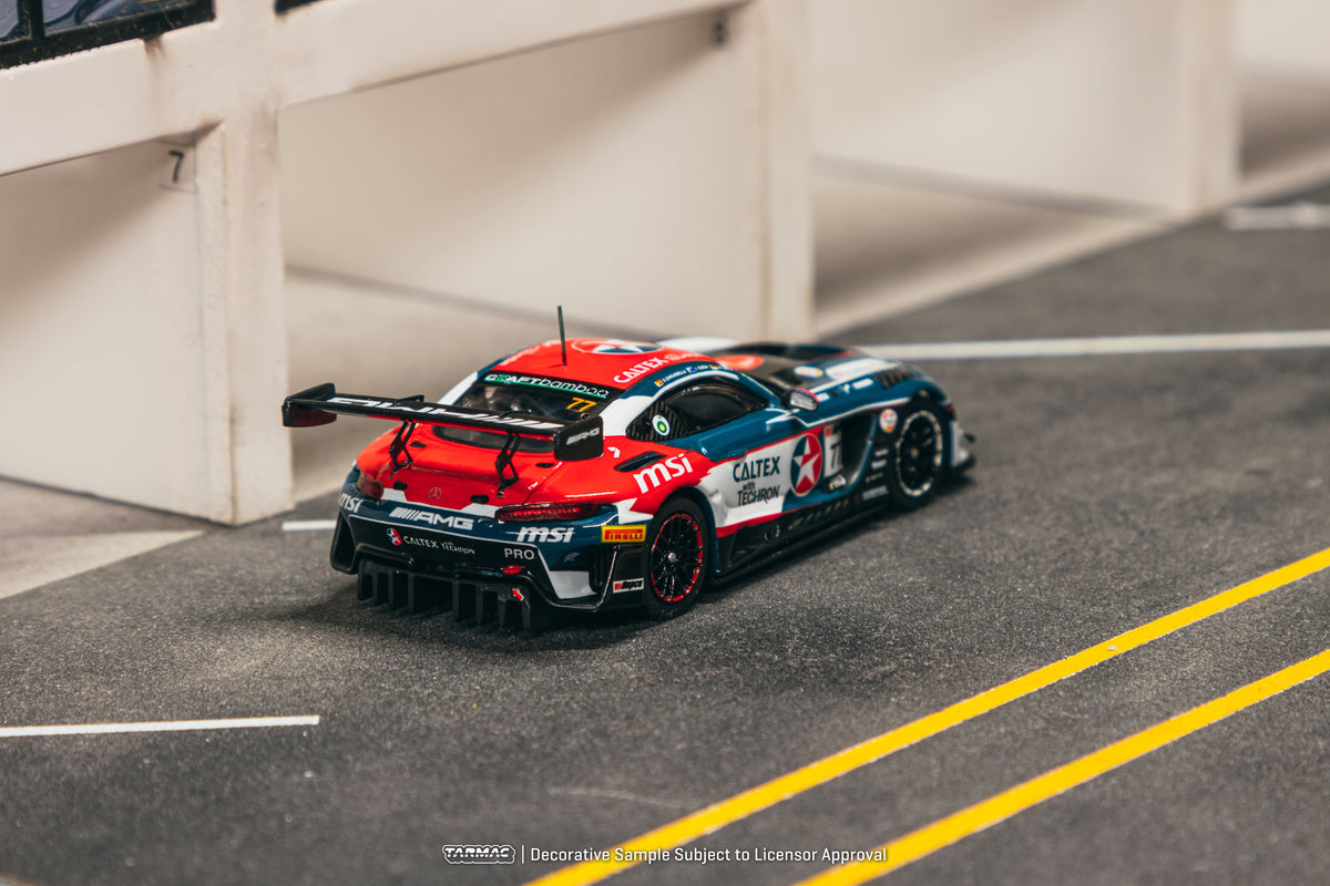 Tarmac Works 2024 Mercedes-AMG GT3 #77 Maximilian Götz Bathurst 12 Hour, a 1:64 Hobby64 collector model.