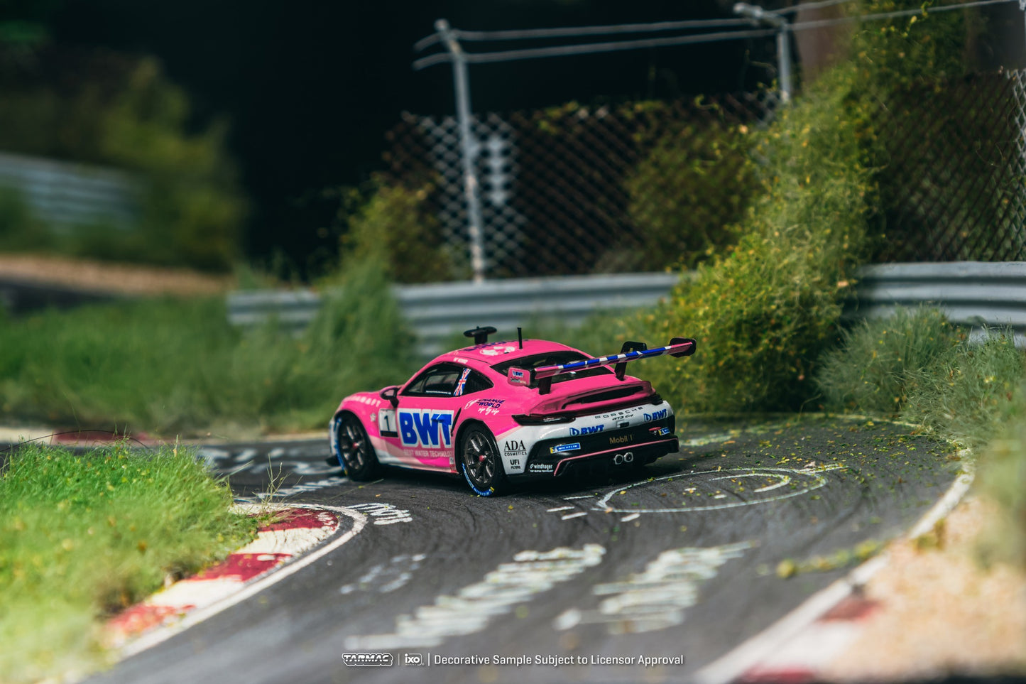 Tarmac Works 2024 Porsche 911 GT3 Cup (992) #1 Harry King, Porsche Mobil 1 Supercup, 1:64 scale model. Back