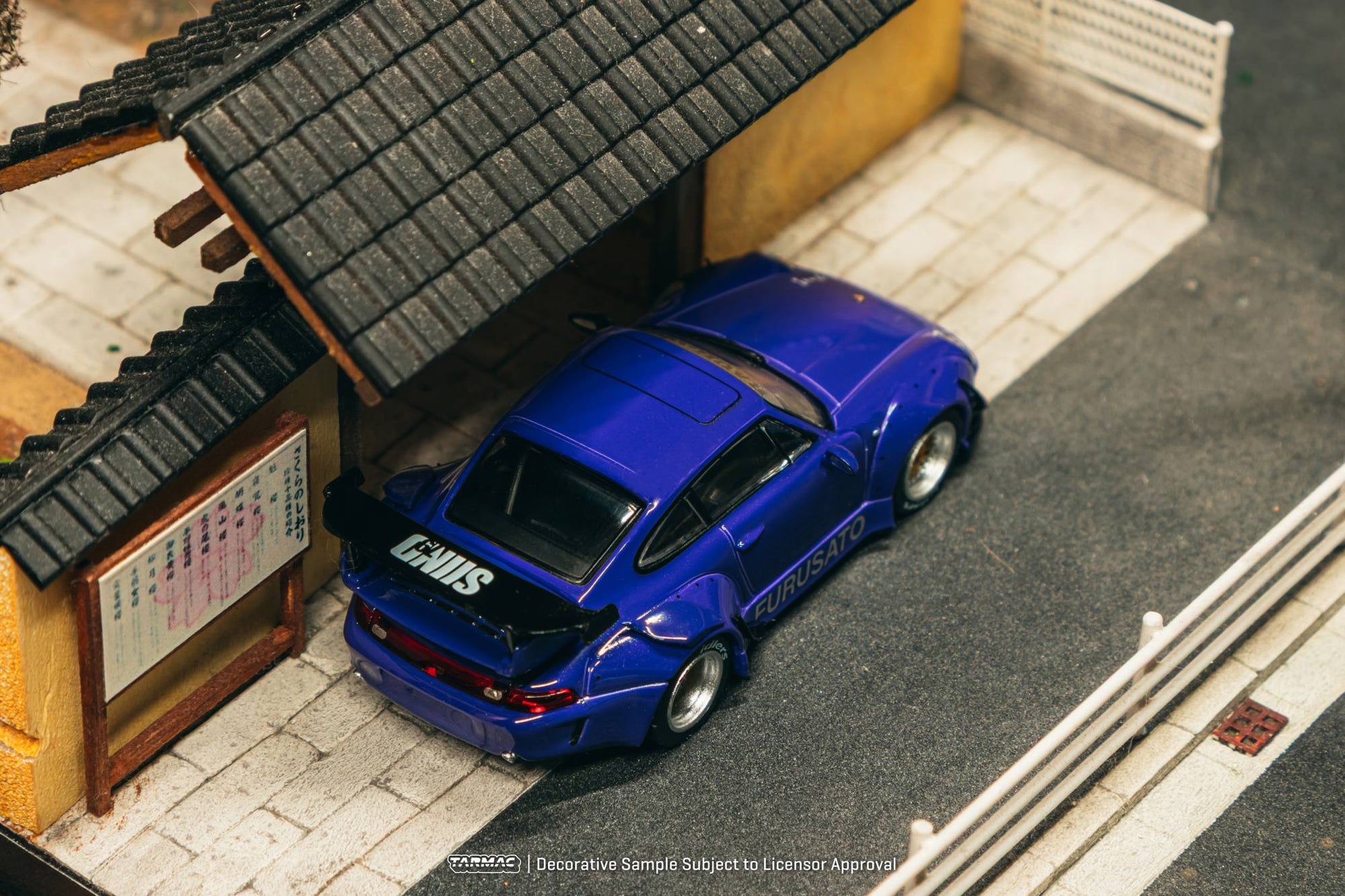 Tarmac Works 1:64 Porsche RWB 993 Furusato widebody air cooled Porsche diecast model. Top
