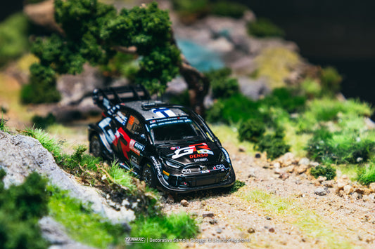 Tarmac Works 2024 Toyota Yaris GR Rally1 Hybrid #69 Kalle Rovanperä, Safari Rally Kenya winner, in 1:64 Hobby64 scale.