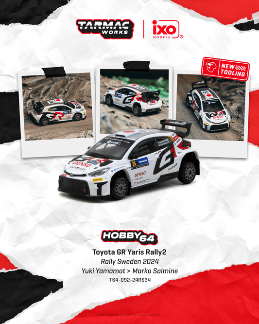 Tarmac Works Toyota GR Yaris Rally2 #34 Yuki Yamamoto Rally Sweden 1:64