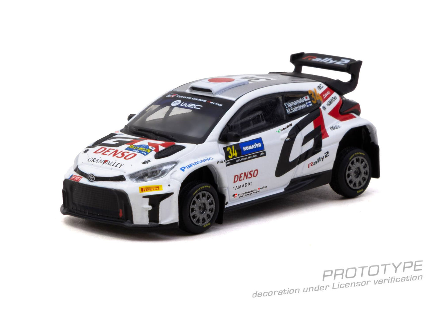 Tarmac Works Toyota GR Yaris Rally2 #34 Yuki Yamamoto Rally Sweden 1:64