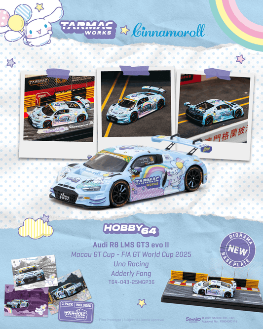 Tarmac Works Audi R8 LMS GT3 EVO II #36 Macau GT diorama set 1:64