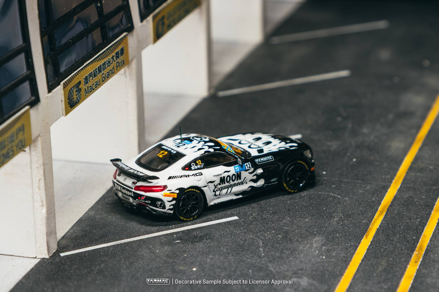 Tarmac Works Mercedes AMG GT GT4 #12 GT Cup Macau 1:64 diecast. Top