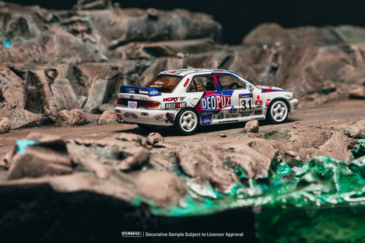 Tarmac Works 2025 Mitsubishi Lancer Evolution Hong Kong Beijing Rally, a 1:64 Global64 diecast model.