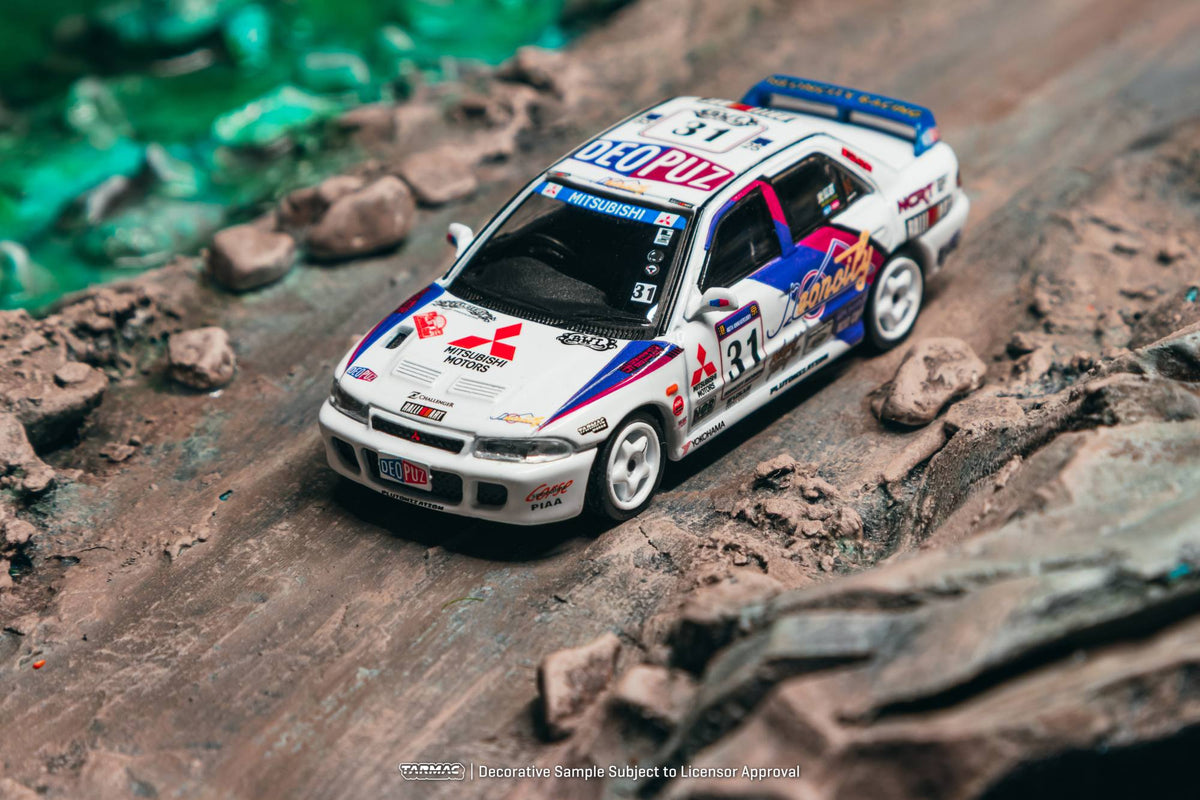 Tarmac Works 2025 Mitsubishi Lancer Evolution Hong Kong Beijing Rally, a 1:64 Global64 diecast model.