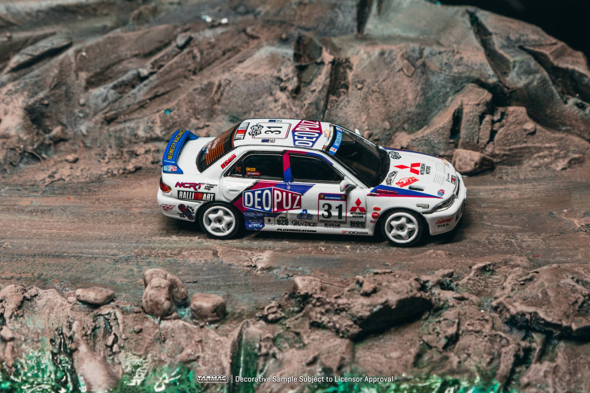 Tarmac Works 2025 Mitsubishi Lancer Evolution Hong Kong Beijing Rally, a 1:64 Global64 diecast model.