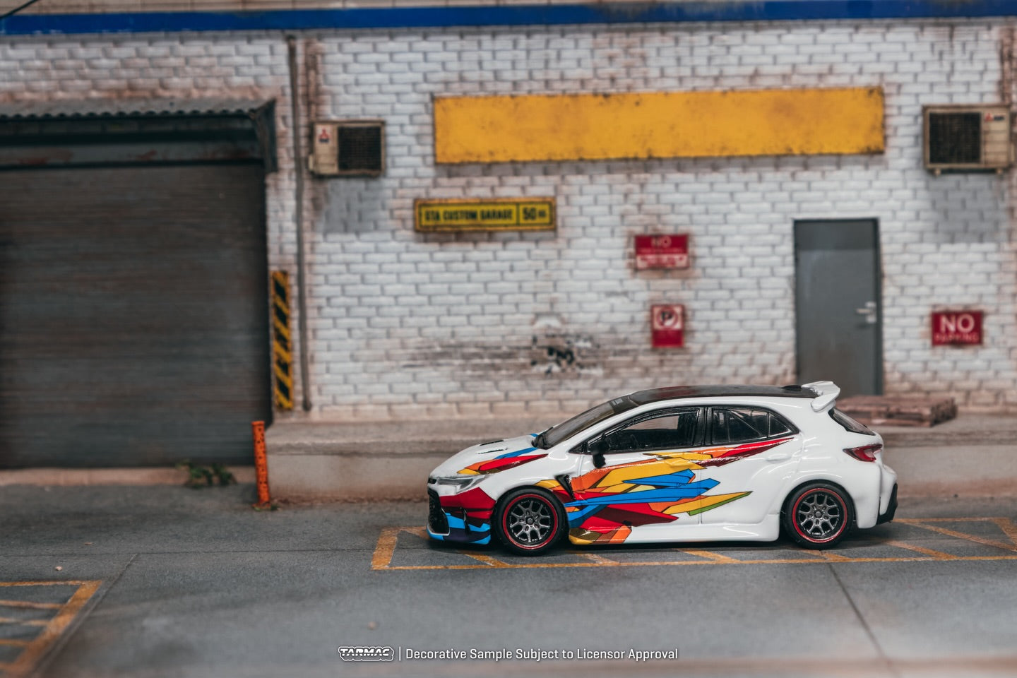 Tarmac Works 1:64 Toyota GR Corolla Widebody 2025 white Jon Sibal livery new tooling model car. Side