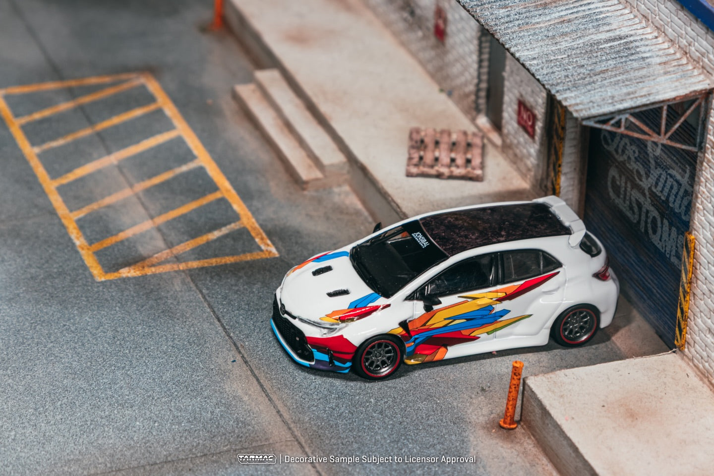 Tarmac Works 1:64 Toyota GR Corolla Widebody 2025 white Jon Sibal livery new tooling model car. Top
